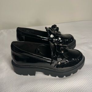 Sonoma Lyette Floral Black Patent Leather Slip-on Loafers For Kids